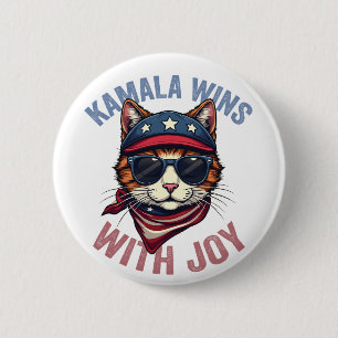 Macaron Rond 5 Cm Kamala remporte l'élection de Joy Harris Walz