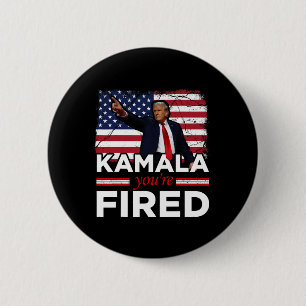 Macaron Rond 5 Cm Kamala Vous êtes fired drôle