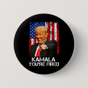 Macaron Rond 5 Cm Kamala Vous êtes renvoyé drôle Président Trump rir