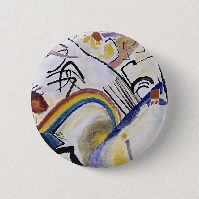 Macaron Rond 5 Cm Kandinsky Expressionniste Abstrait Peinture Cossac (Devant)