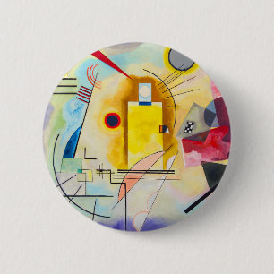 Macaron Rond 5 Cm Kandinsky jaune-rouge-bleu