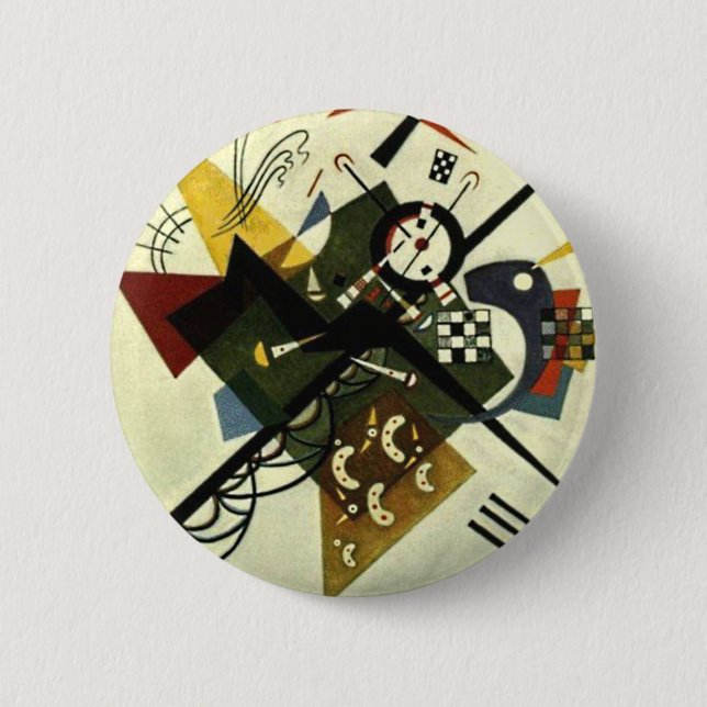 Macaron Rond 5 Cm Kandinsky Sur White II (Devant)