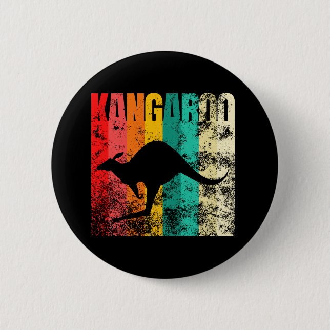Macaron Rond 5 Cm Kangaroo Retro (Devant)