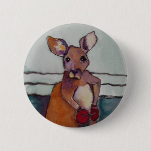 Macaron Rond 5 Cm "KANGOUROU de BOXE," - bouton