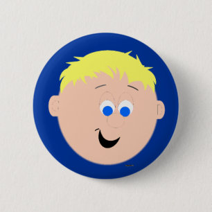 Macaron Rond 5 Cm Kapskids face à garçon Blonde Hair Bouton Bouton B
