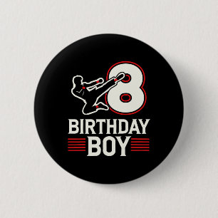 Macaron Rond 5 Cm Karate 8 Birthday Boy