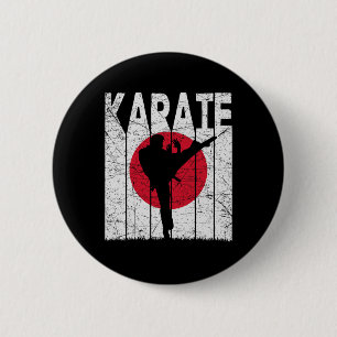 Macaron Rond 5 Cm Karaté Arts Martiaux Vintages Retro Karate Japonai