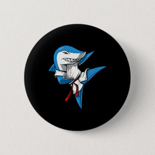 Macaron Rond 5 Cm Karate de requin Arts martiaux Kickboxing Jiu-jits