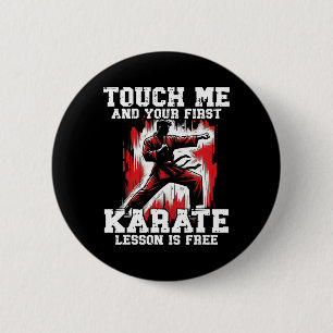 Macaron Rond 5 Cm Karate Drôle Pour Hommes Judo Touchez-Moi Premier 