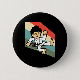 Macaron Rond 5 Cm Karaté Judo Jujutsu Taekwondo Kickboxing Kickboxeu