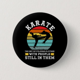 Macaron Rond 5 Cm Karate l'art de plier les vêtements Arts martiaux