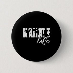 Macaron Rond 5 Cm Karate Life Artwork Martial Arts Black Belt Crew Y