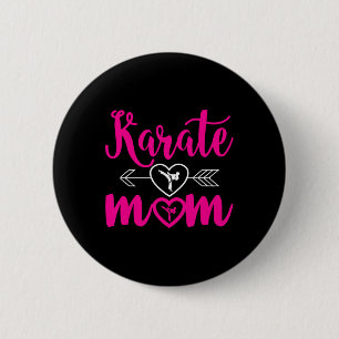 Macaron Rond 5 Cm Karate Maman - Maman peut faire du karaté