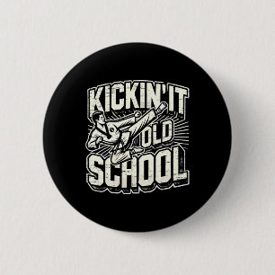 Macaron Rond 5 Cm Karate martial arts à l'ancienne