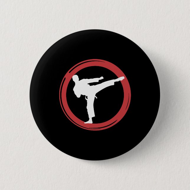 Macaron Rond 5 Cm Karate Martial Arts Essence (Devant)