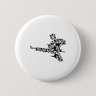 Macaron Rond 5 Cm Karate Martial Arts Flying Boxer Kickboxer T