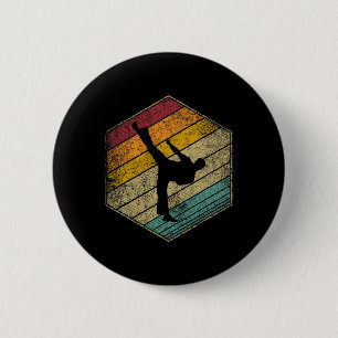 Macaron Rond 5 Cm Karate Martial Arts Retro Style Vintage les années