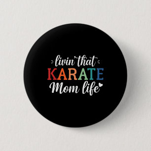 Macaron Rond 5 Cm Karate Mom Life Retro -