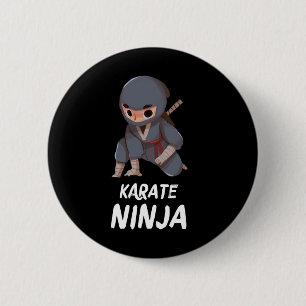 Macaron Rond 5 Cm Karate Ninja Boy Funny Arts Martiaux Sports