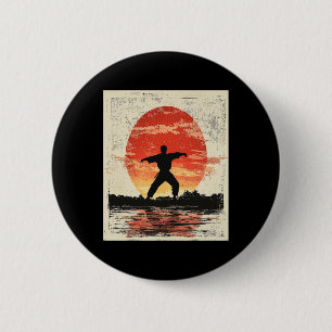 Macaron Rond 5 Cm Karate vintage détendue Silhouette Mart japonais