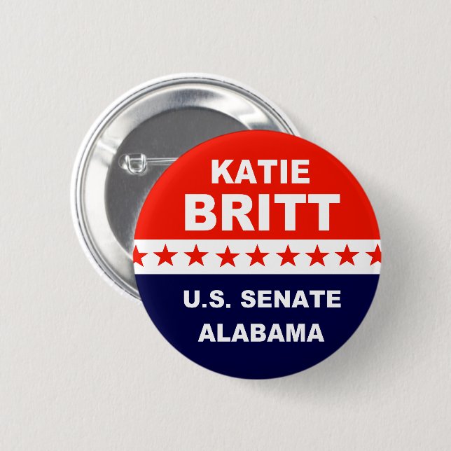 Macaron Rond 5 Cm Katie Britt Sénat américain Alabama (Devant & derrière)