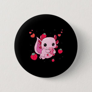 Macaron Rond 5 Cm Kawaii Axolotl Lait fraise Shake Anime Gift Gi