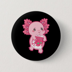 Macaron Rond 5 Cm Kawaii Axolotl Strawberry Milk Teen Girl Kids Japa