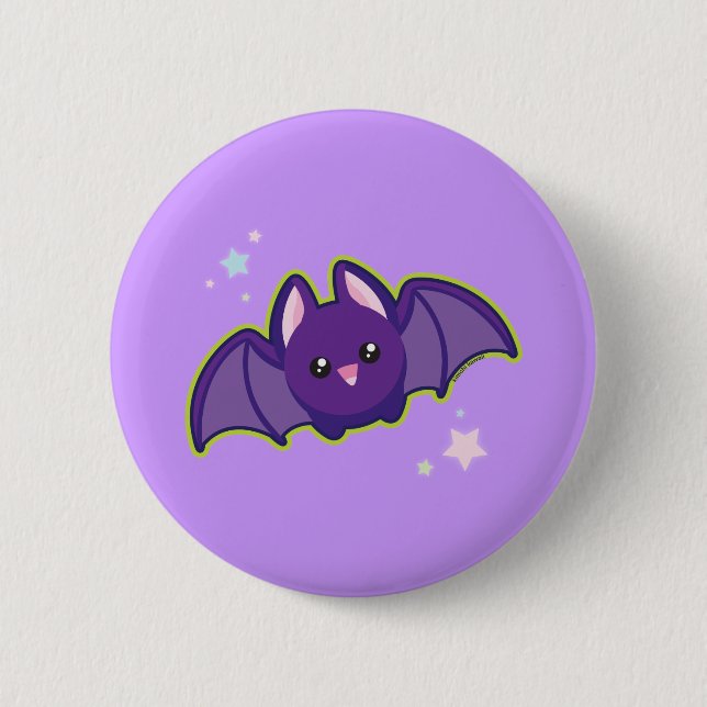 Macaron Rond 5 Cm Kawaii Bat (Devant)