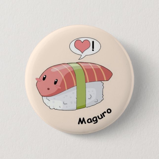 Macaron Rond 5 Cm Kawaii de sushi (Devant)