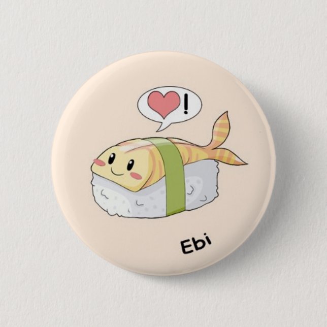 Macaron Rond 5 Cm Kawaii de sushi (Devant)