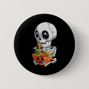 Macaron Rond 5 Cm Kawaii japonais Anime Skeleton Halloween Ramen Foo