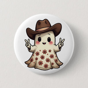 Macaron Rond 5 Cm Kawaii Japonais Pastel Cowboy Ghost Halloween