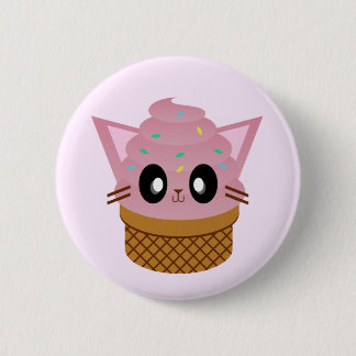 Macaron Rond 5 Cm kawaii kitty cone glace chat meow