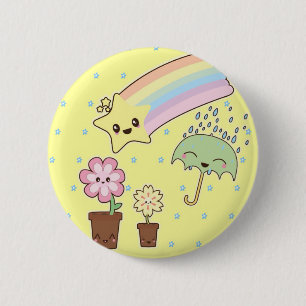 Macaron Rond 5 Cm Kawaii météo arc-en-ciel motif si mignon
