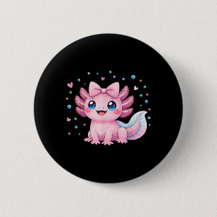 Macaron Rond 5 Cm Kawaii Mignon Axolotl Coquette Nœud Femmes Filles 