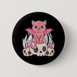 Macaron Rond 5 Cm Kawaii Pastel Goth Cute Démon Déplaisant Chat et C