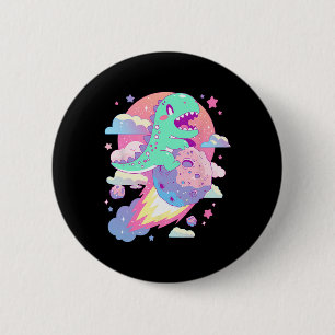 Macaron Rond 5 Cm Kawaii Pastel Goth Déplaisant Cute Chibi Dinosaur 