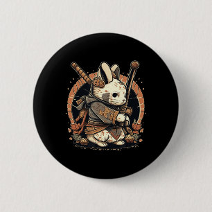Macaron Rond 5 Cm Kawaii Style japonais Samurai Bunny Anime