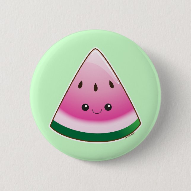 Macaron Rond 5 Cm Kawaii Watermelon (Devant)