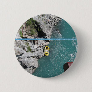 Macaron Rond 5 Cm Kawarau Bridge Bungy POV, Queenstown, Nouvelle-Zé