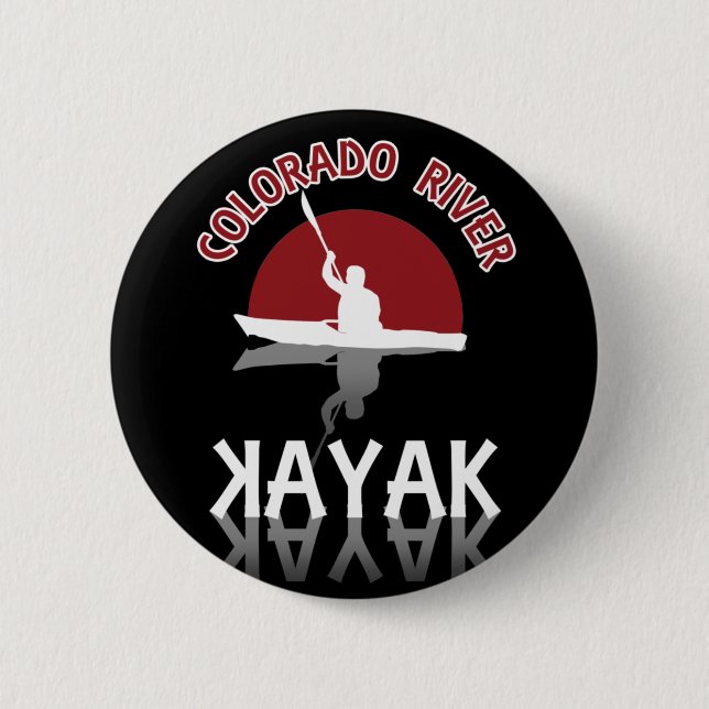 Macaron Rond 5 Cm Kayaking Colorado River - Kayak (Devant)