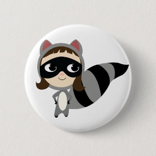 Macaron Rond 5 Cm Kaylee le raton laveur