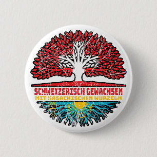 Macaron Rond 5 Cm Kazakhstan Arbre suisse kazakh