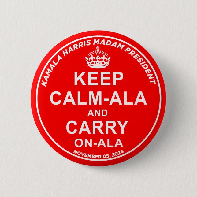 MACARON ROND 5 CM KEEP CALM-ALA AND CARRY ON-ALA (Devant)