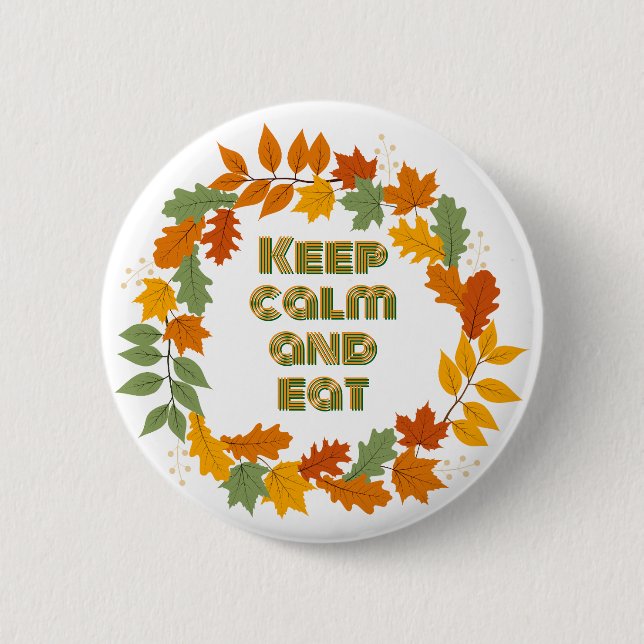 Macaron Rond 5 Cm Keep calm and eat (Devant)