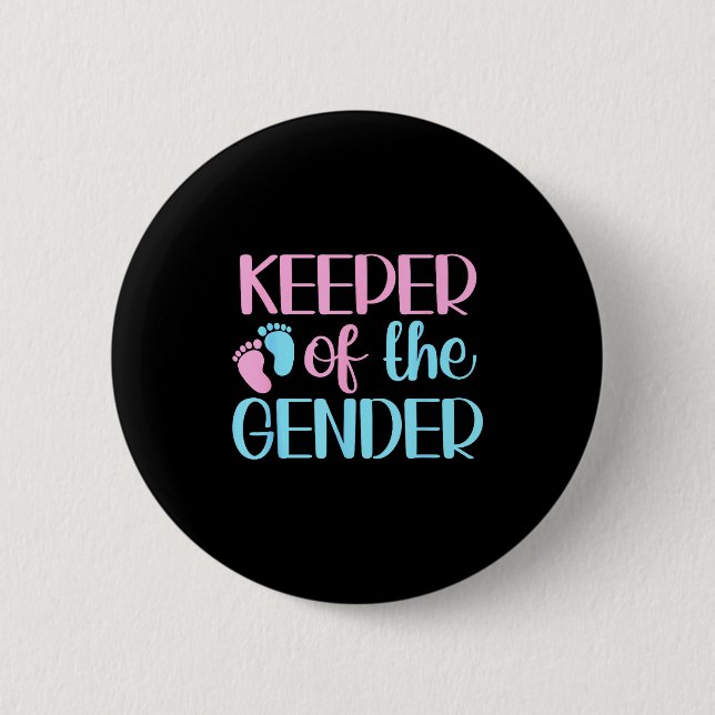 Macaron Rond 5 Cm Keeper Of The Gender Pregnancy Announcement Gender (Devant)