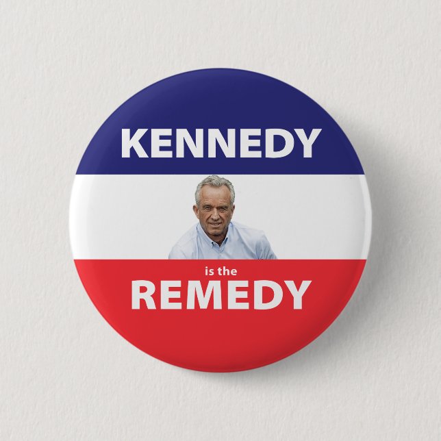 Macaron Rond 5 Cm Kennedy est le bouton Remedy (Devant)