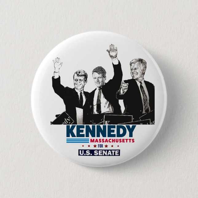 Macaron Rond 5 Cm Kennedy pour le Sénat américain (Devant)