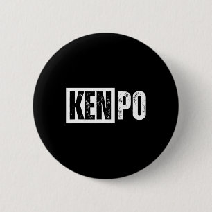 Macaron Rond 5 Cm Kenpo Karate en détresse