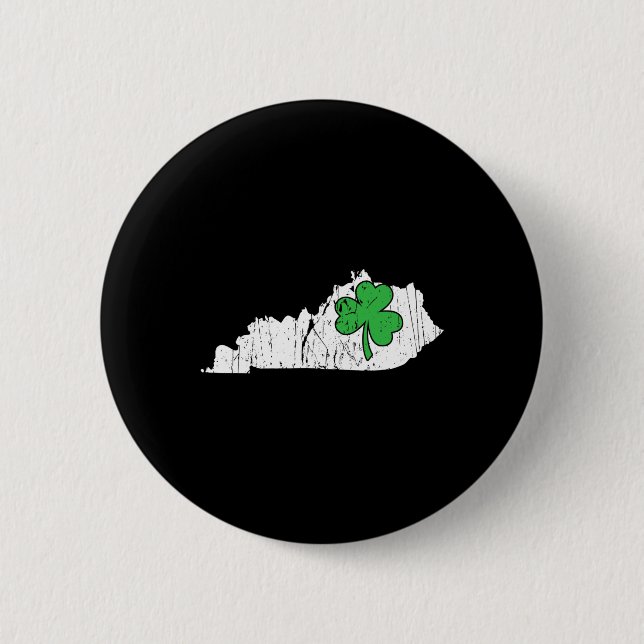 Macaron Rond 5 Cm Kentucky State St. Patrick's Day Kentucky Green Sh (Devant)